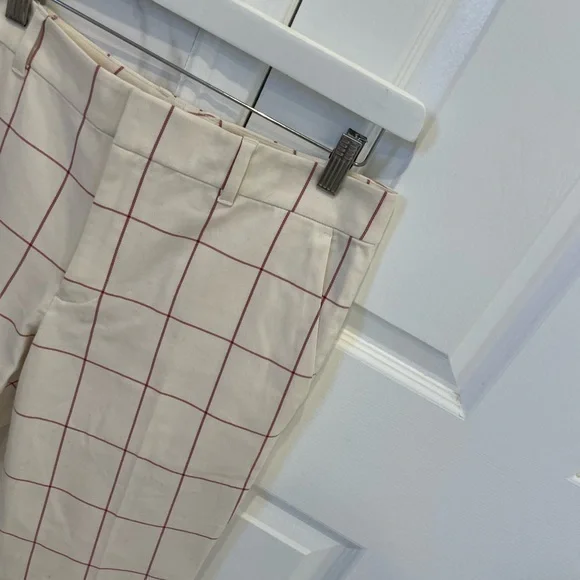 Club Monaco | Marie Pant: Creamy Beige & Pink Ankle Pants - Picture 8 of 17